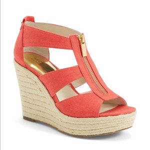Michael Kors Coral Wedge Shoes Sz 5.5